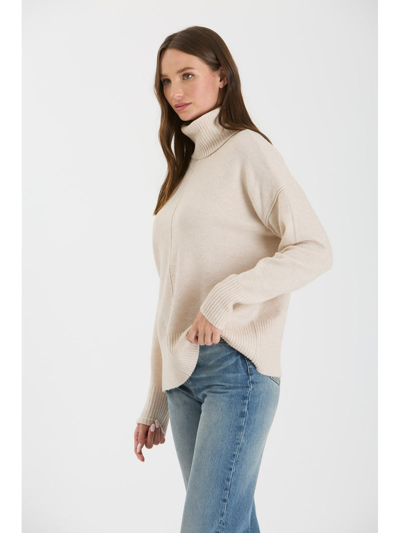 The Workshop Izzy Knit Top In Oatmeal