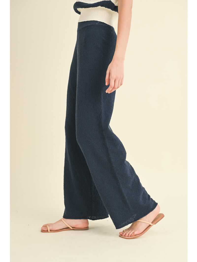 Miou Muse Paula Straight Leg Pants In Navy