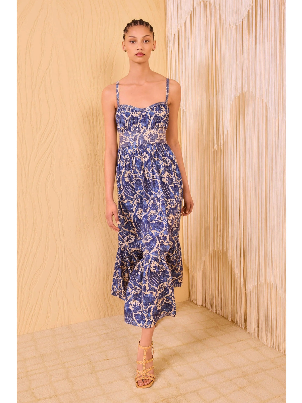 nadine cami midi dress Ulla Johnson Nadine Cami Midi Dress In Ocean – Evoluxxy