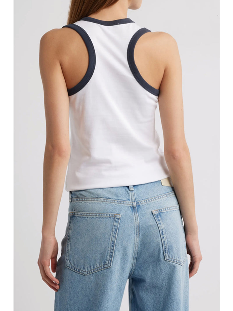 Rag & Bone Mia Ringer Tank In White Multi
