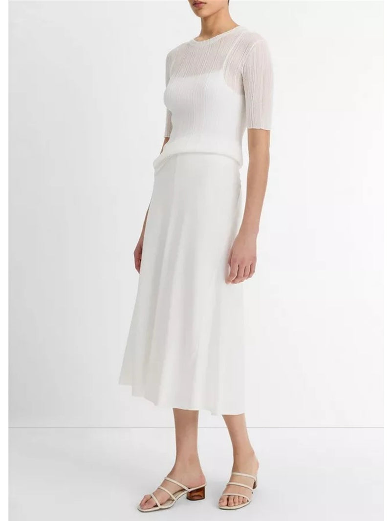 Vince Bias A-Line Skirt In Off White