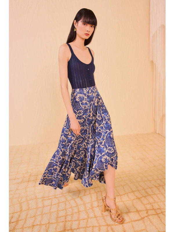 Ulla Johnson Sabina Faux Wrap Skirt In Ocean