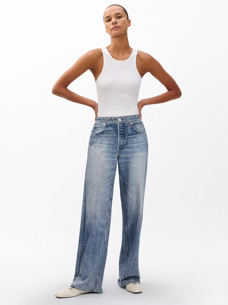 Rag & Bone Miramar Wide-Leg Pants In Scarlet