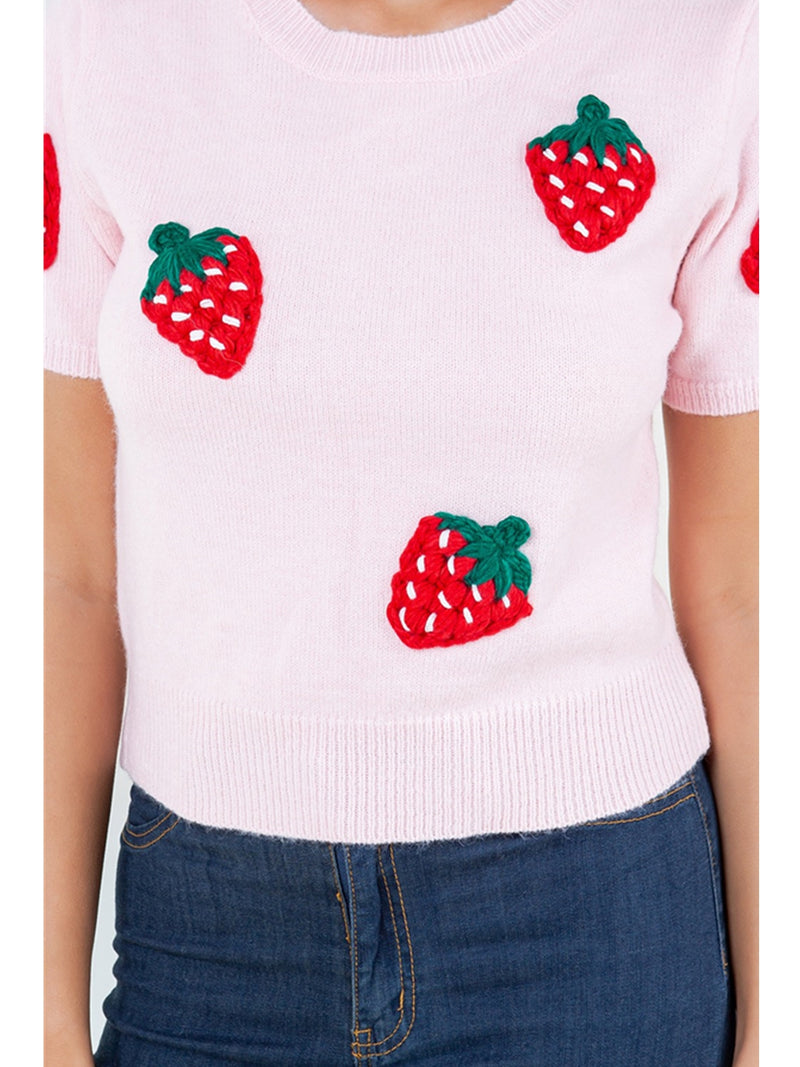 Dreamers Roya Strawberry Sweater In Pink