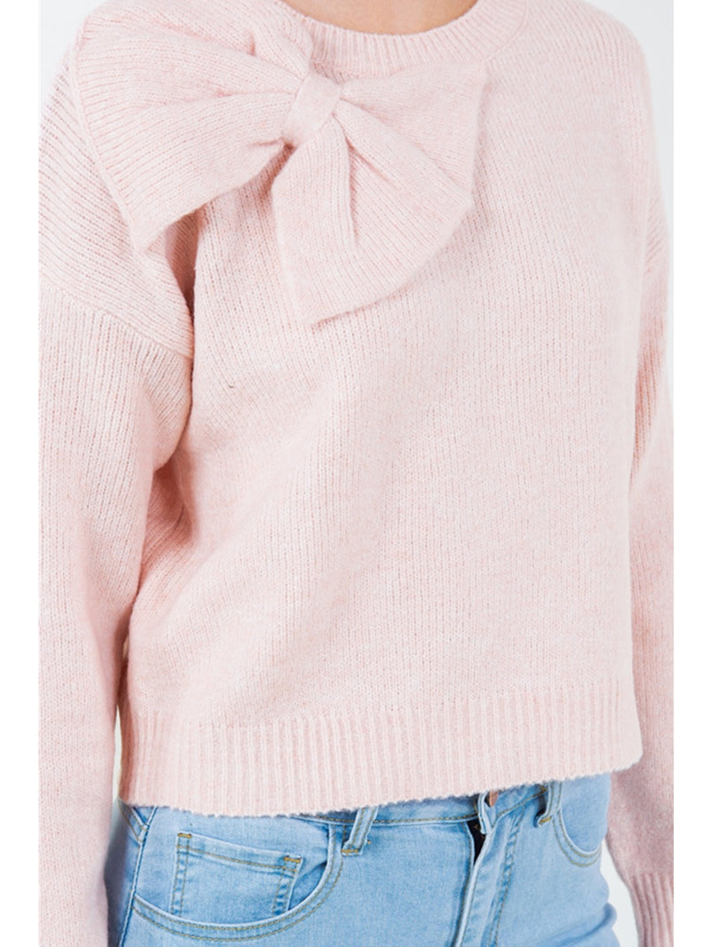 Dreamers Freda Bow Sweater In Pink