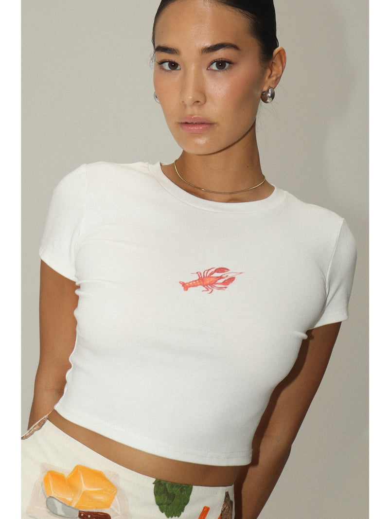 Bailey Rose Lobster Tee In White