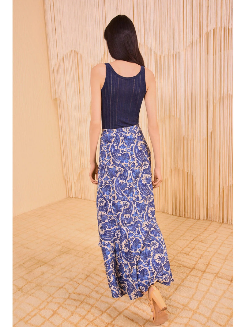 Ulla Johnson Sabina Faux Wrap Skirt In Ocean