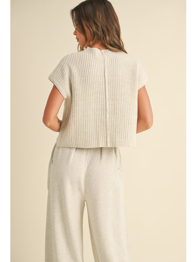 Miou Muse Molly Knit Top In White