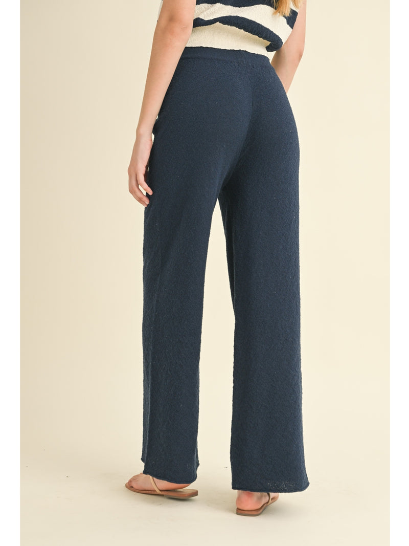 Miou Muse Paula Straight Leg Pants In Navy