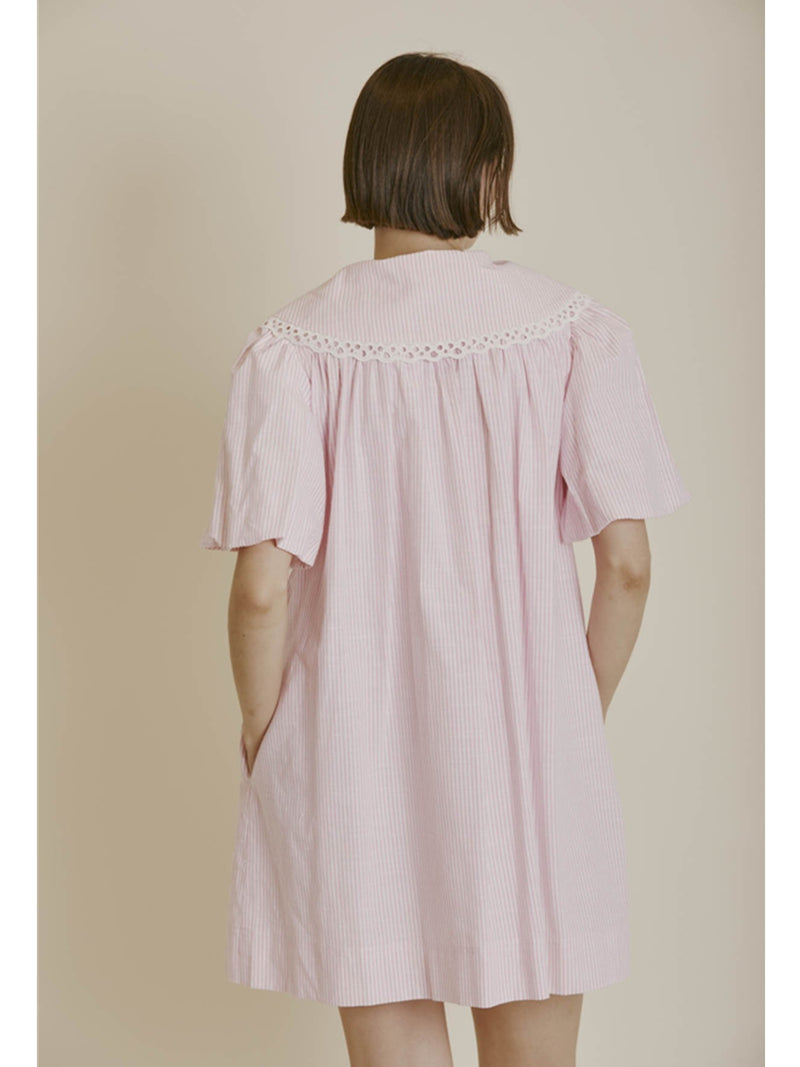 Aureum Lucia Lace Collar Trim Mini Dress In Pink