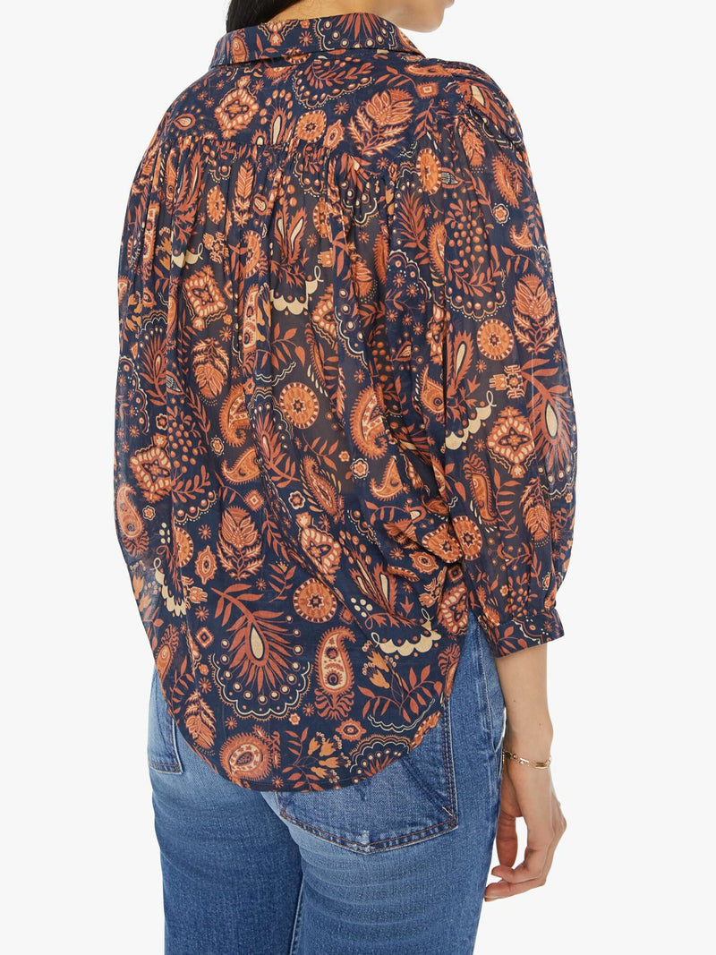 MOTHER Denim Breeze Top In Henna Happiness