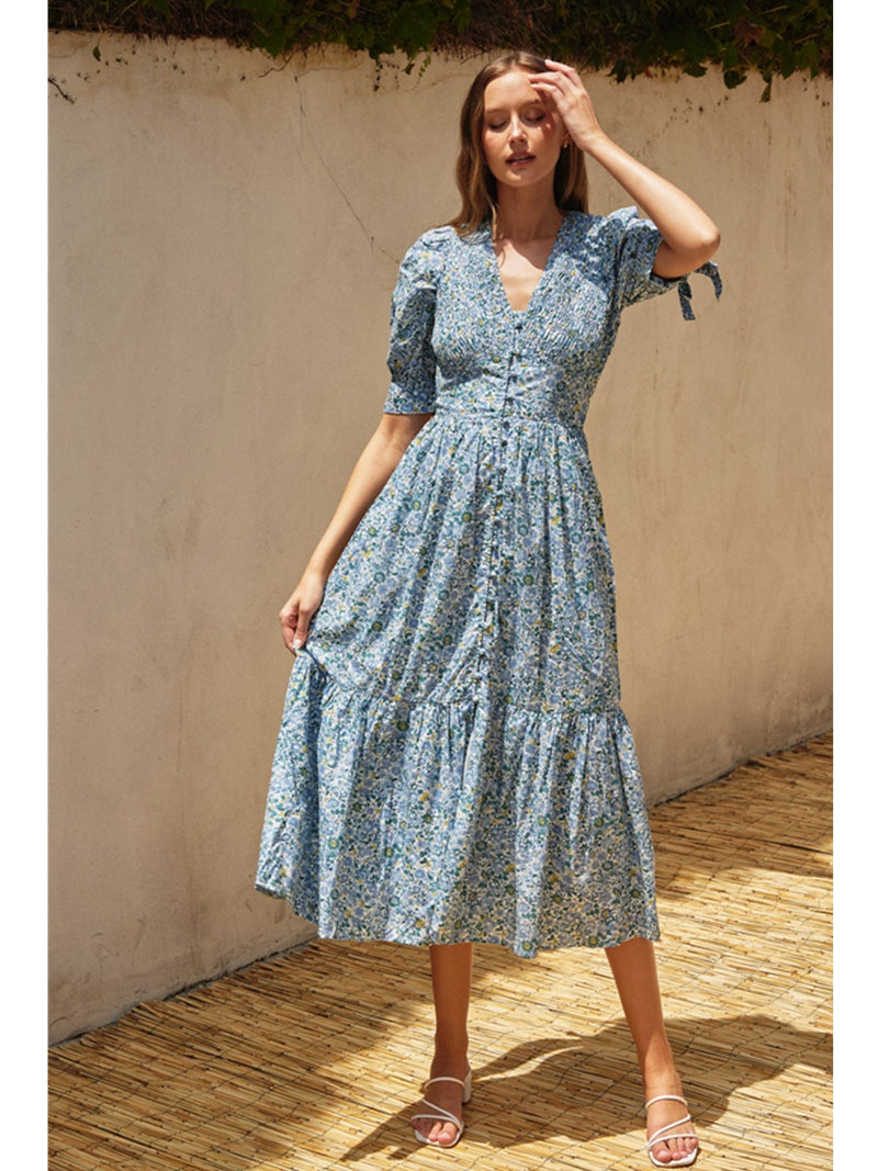 Dress Forum Lily Floral Dress In Blue