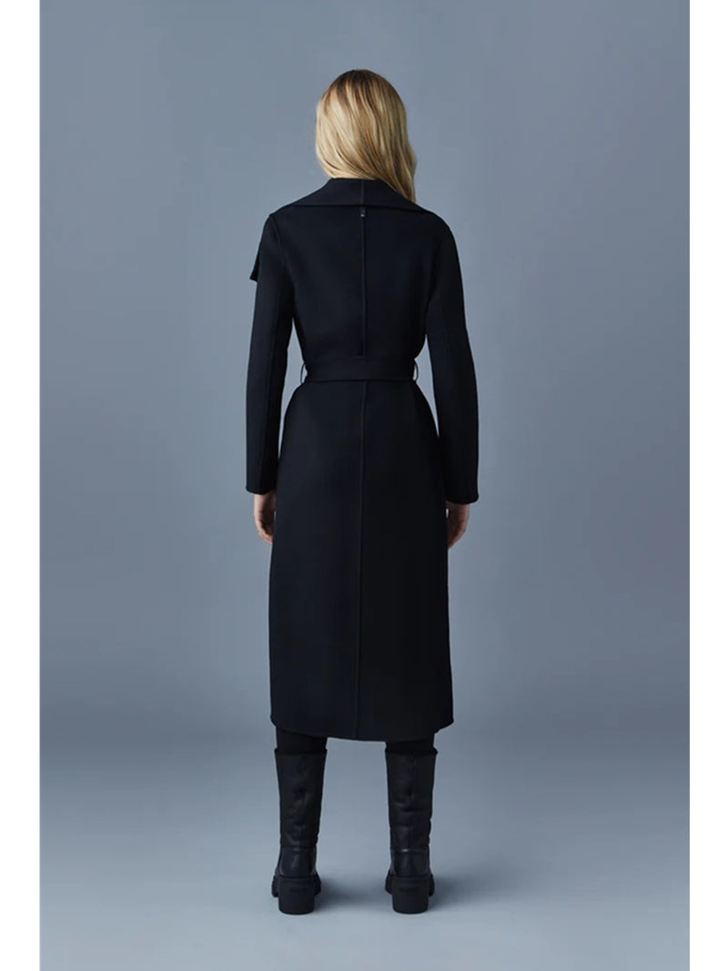 Mackage MAI Double-face wool wrap coat In Black