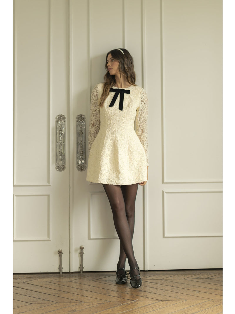 Mable Noelle Floral Crochet Lace Dress In Cream Evoluxxy Mable Noelle Floral Crochet Lace Dress In Cream Evoluxxy