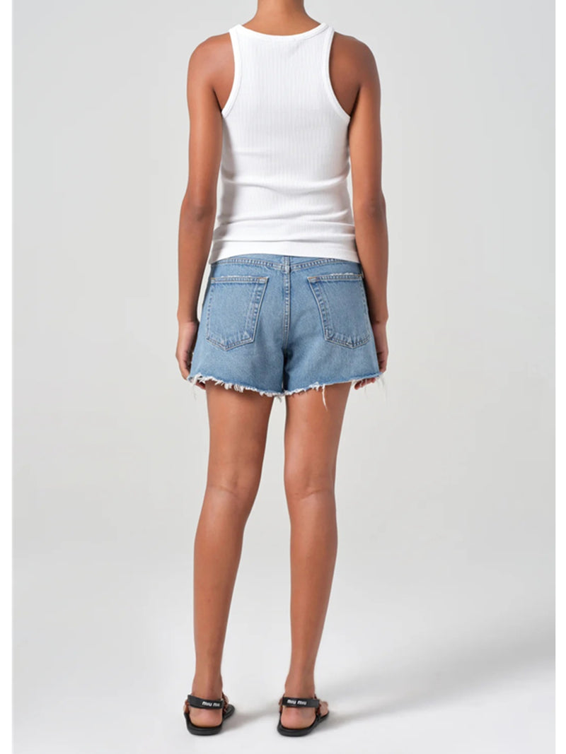 AGOLDE Parker Long Denim Short In Fairway