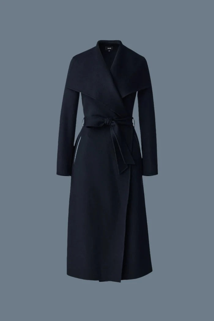 Mackage MAI Double-face wool wrap coat In Black