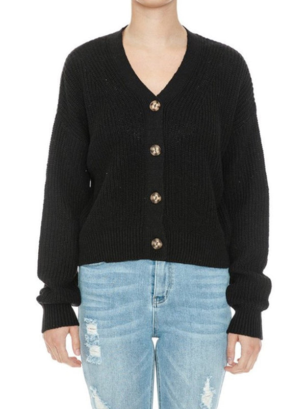 Up Clothing Jodi Vneck Crop Cardigan In Black