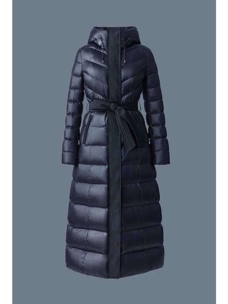 Mackage Calina Lustrous light down Maxi Coat In Black
