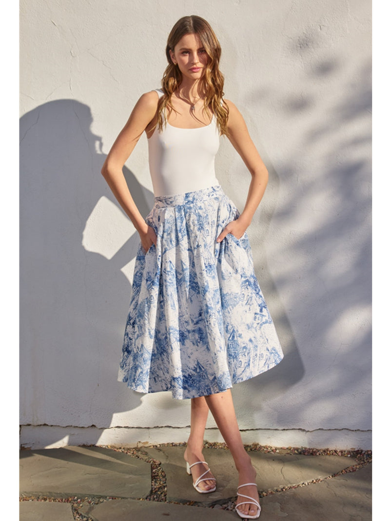 Dress Forum Coastline Midi Skirt In Porcelain