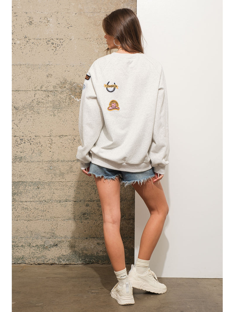 Blue B Dessa French Terry Sweatshirt In Oatmeal