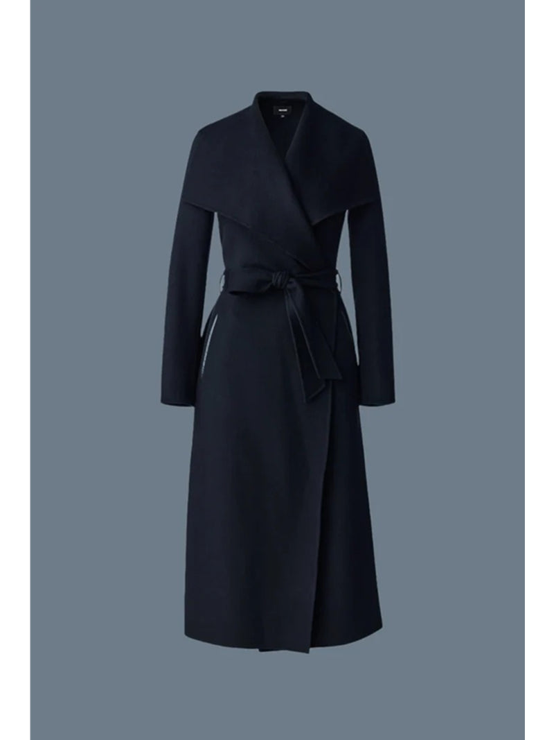 Mackage MAI Double-face wool wrap coat In Black