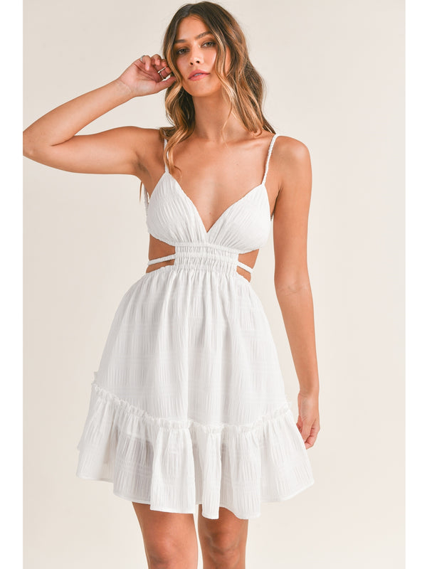 Mable Skylar Cutout Mini Dress In White