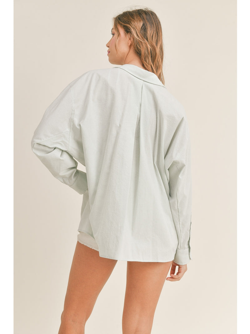 Mable Zuri Oversized Shirt In Sage