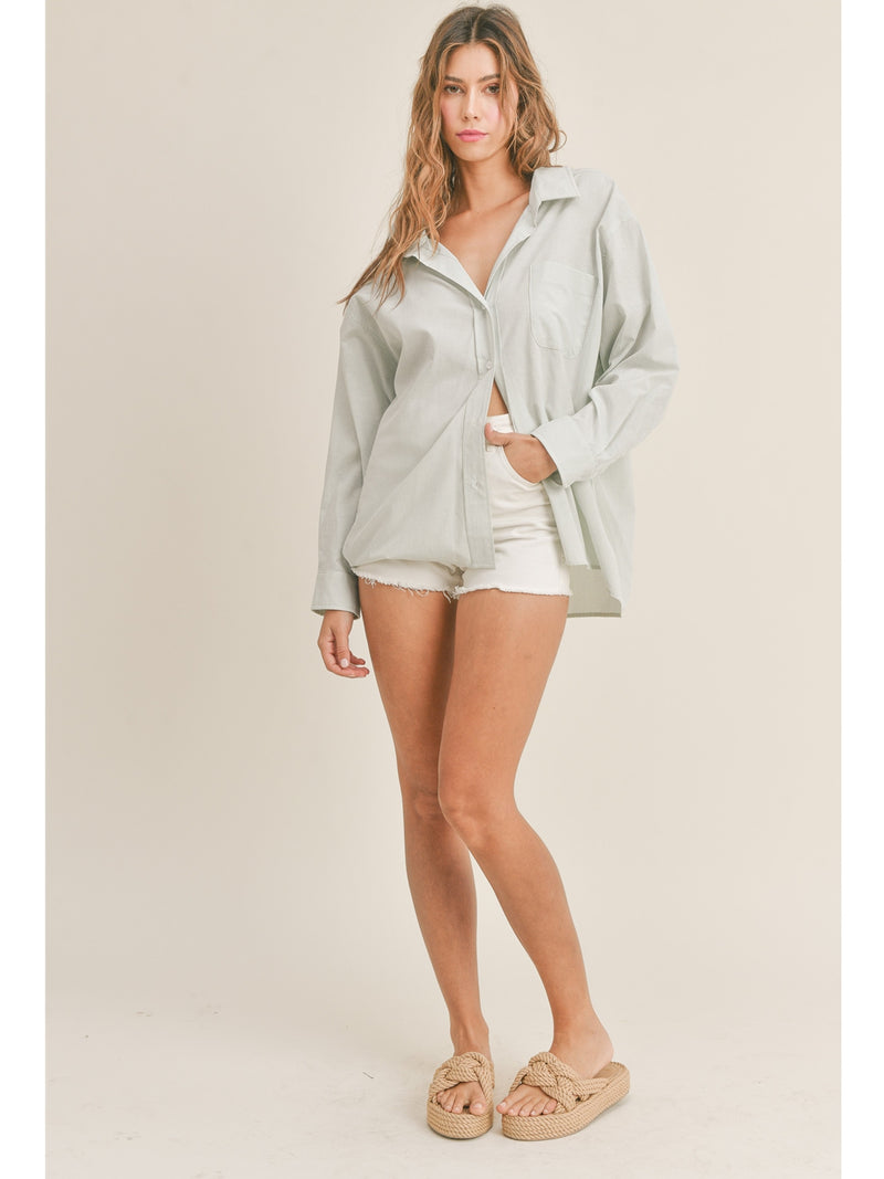 Mable Zuri Oversized Shirt In Sage