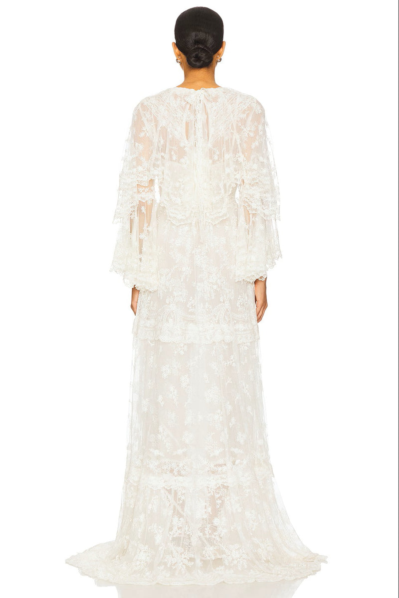 LoveShackFancy Roylan Maxi Dress in White