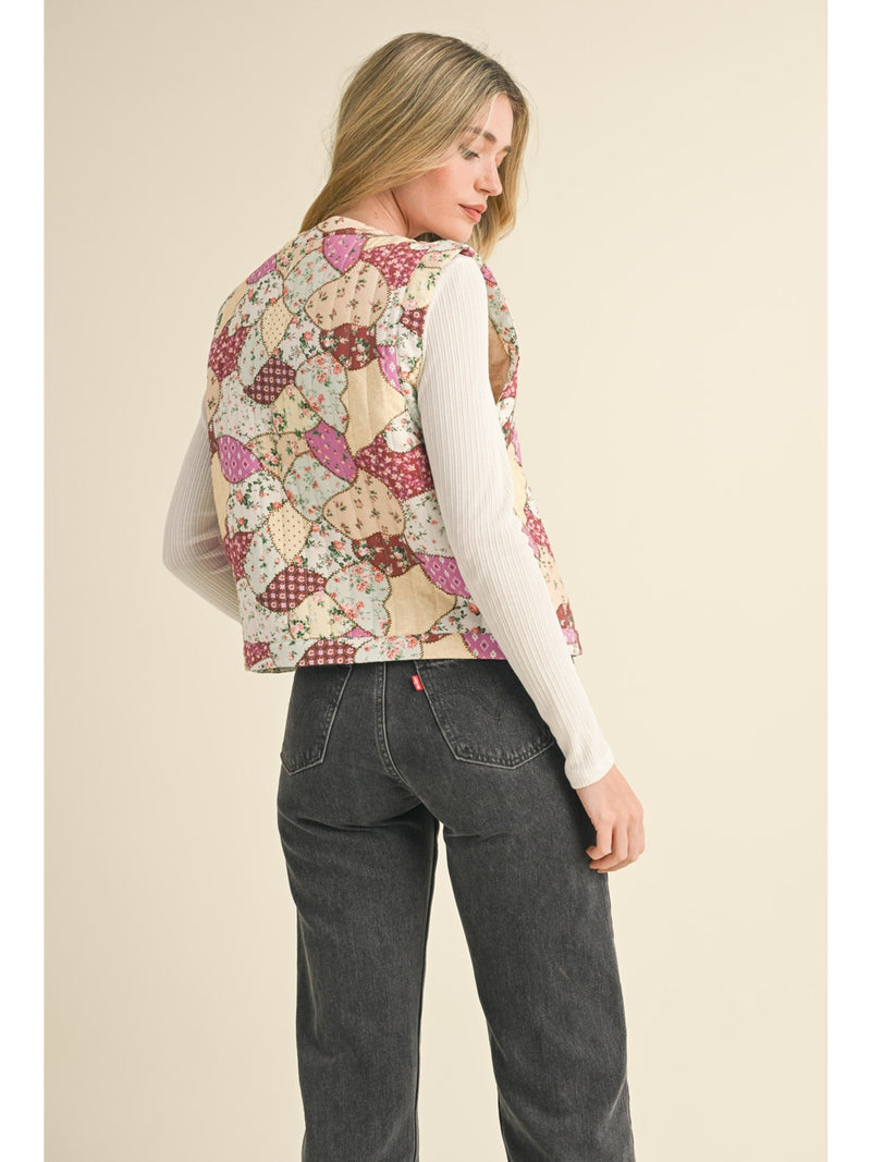 &Merci Rimini Patch Vest In Orchid Multi