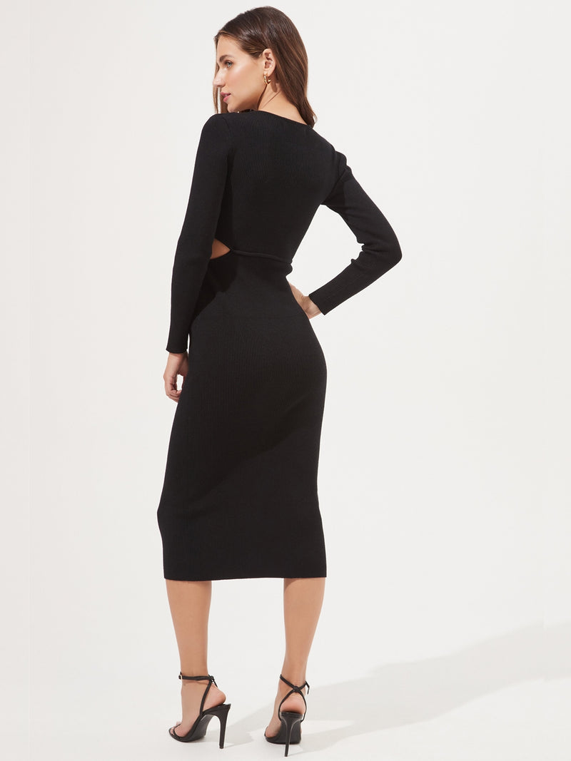 ASTR The Label Alora Cutout Sweater Midi Dress