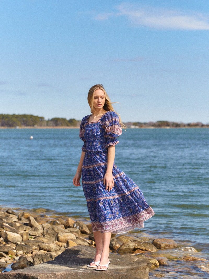 Sea Rosita Smocked Dress In Blue Evoluxxy Sea Rosita Smocked Dress In Blue Evoluxxy