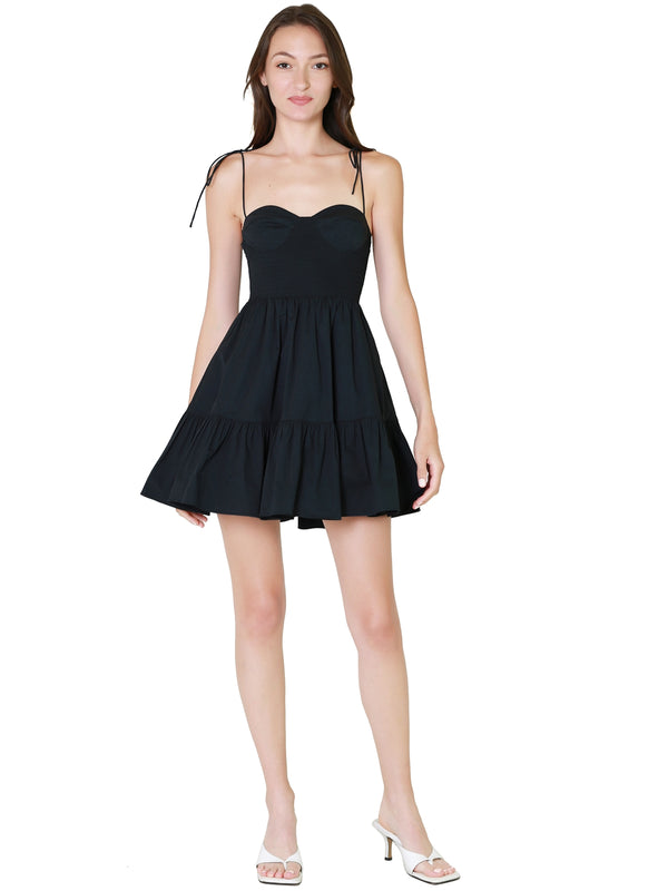 STAUD Mini Landry Dress In Black