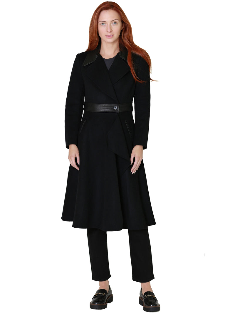 Mackage ROSE 2-in-1 Double-Face Wool Coat In Black