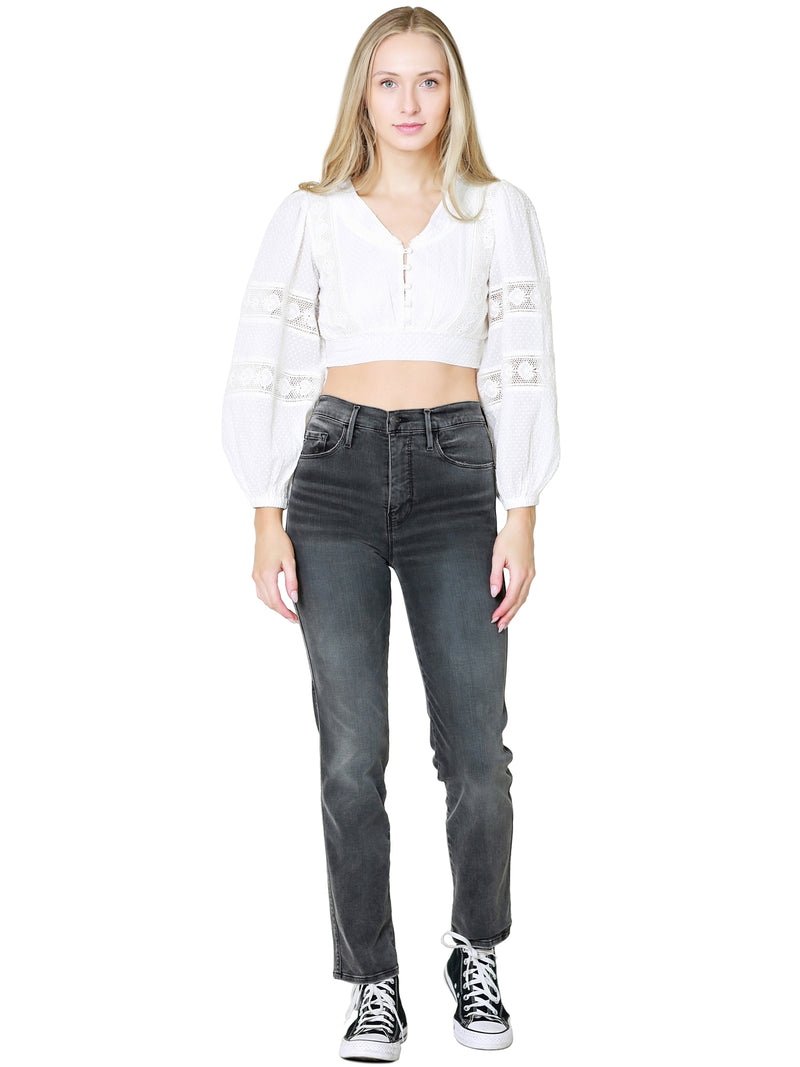 Frame Le Sylvie Slender Straight Jeans In Octavia Drive