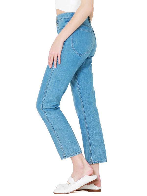 Frame Le Italien Straight Jeans In Pure Blue