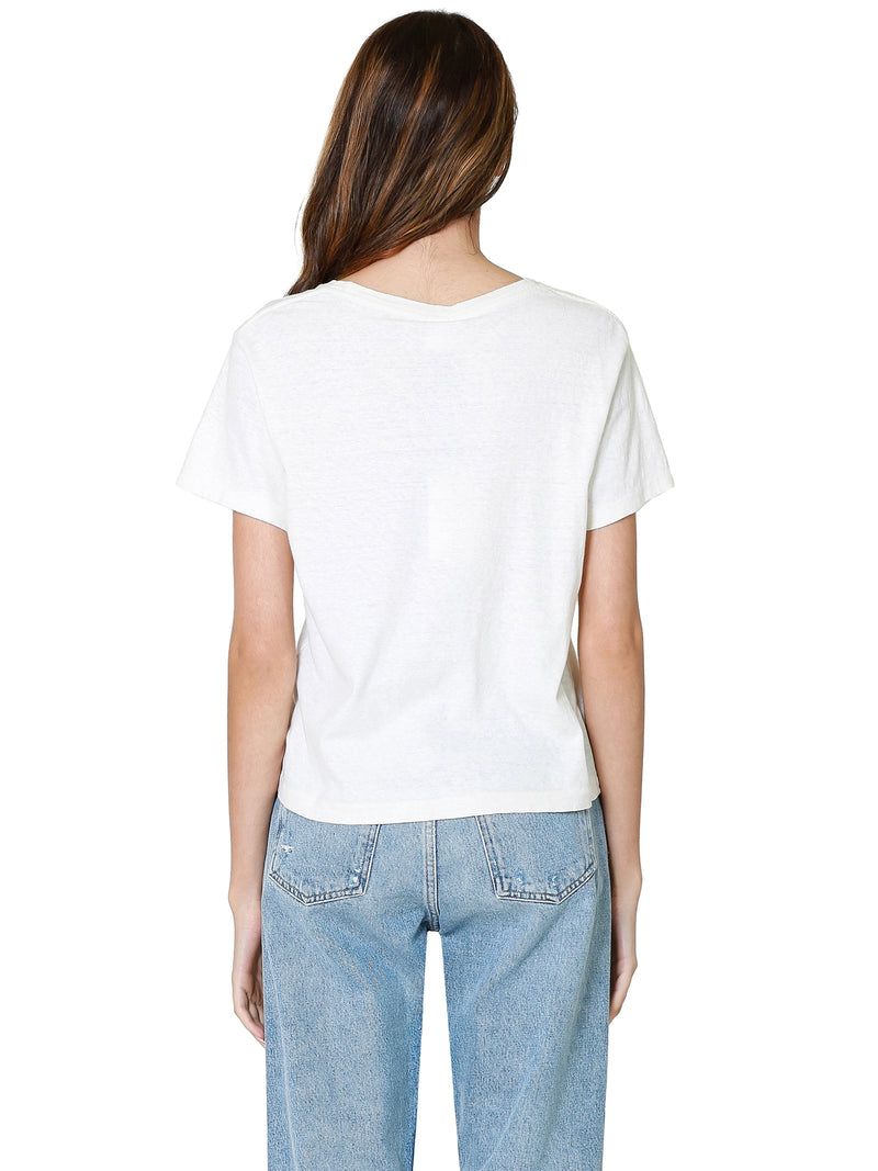 RE/DONE Classic "Busiest Woman" Tee In Vintage White