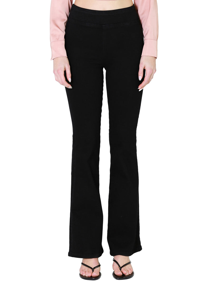 FRAME The Jetset Flare In Sheen Noir