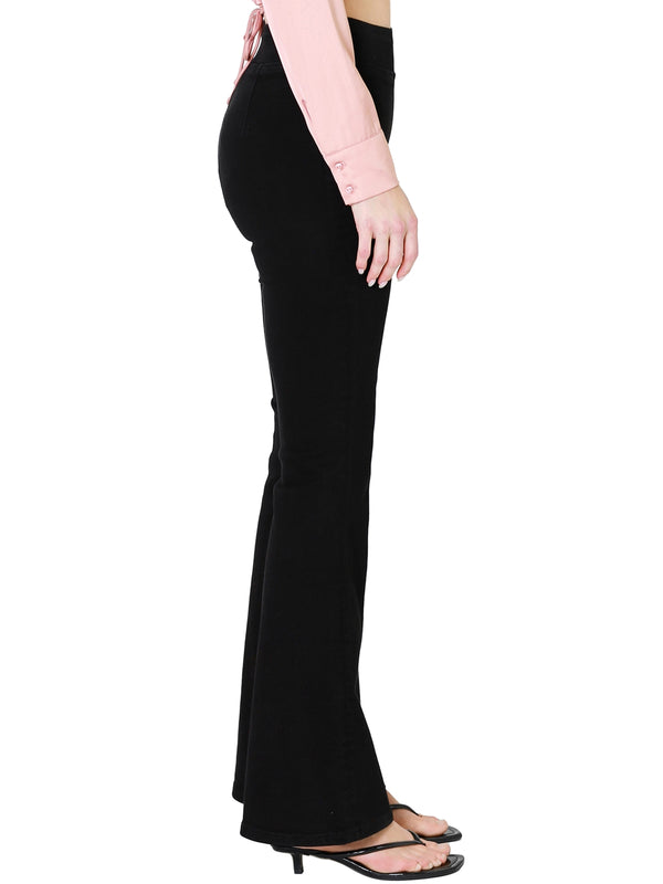 FRAME The Jetset Flare In Sheen Noir