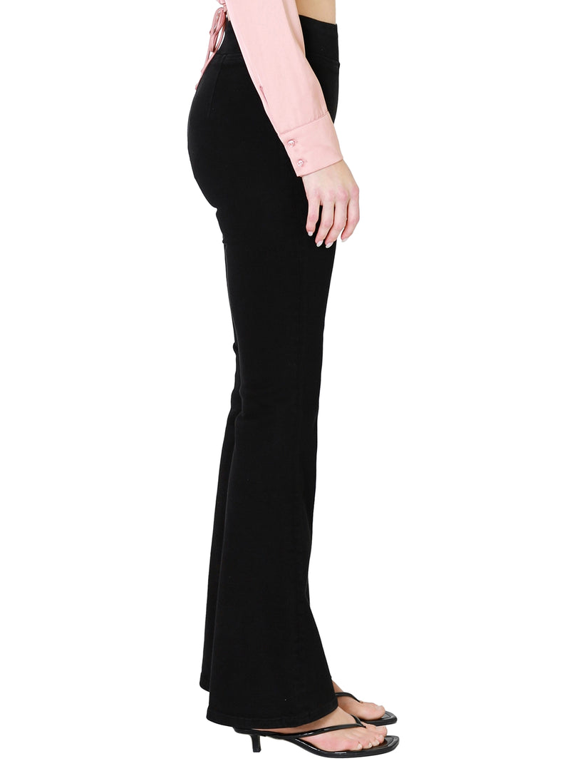 FRAME The Jetset Flare In Sheen Noir